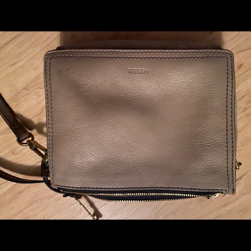 Small Taupe Fossil Crossbody